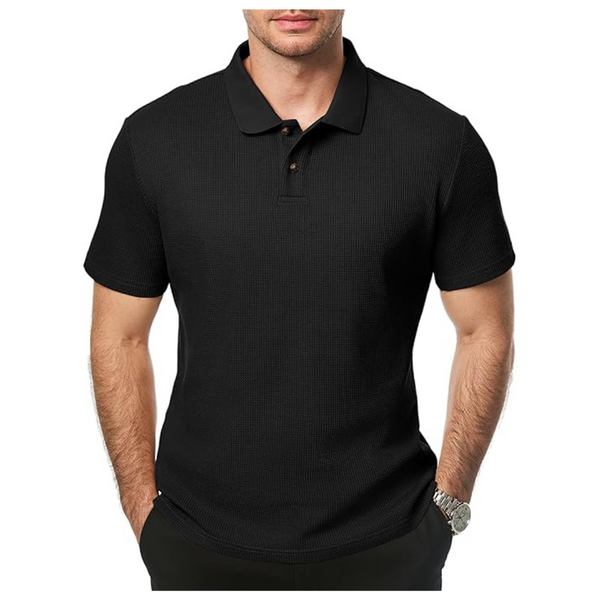Men's Waffle Polo Summer Business Henley Shirts