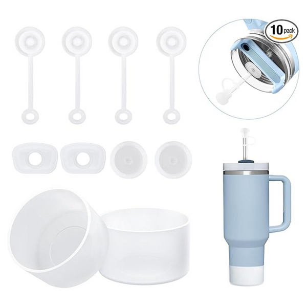 10-Piece Heelay Silicone Stanley Cup Accessories