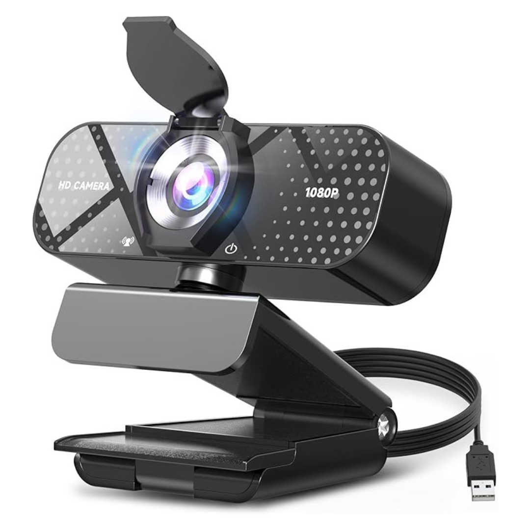 1080P HD Webcam with Microphone & Wide-Angle Lens