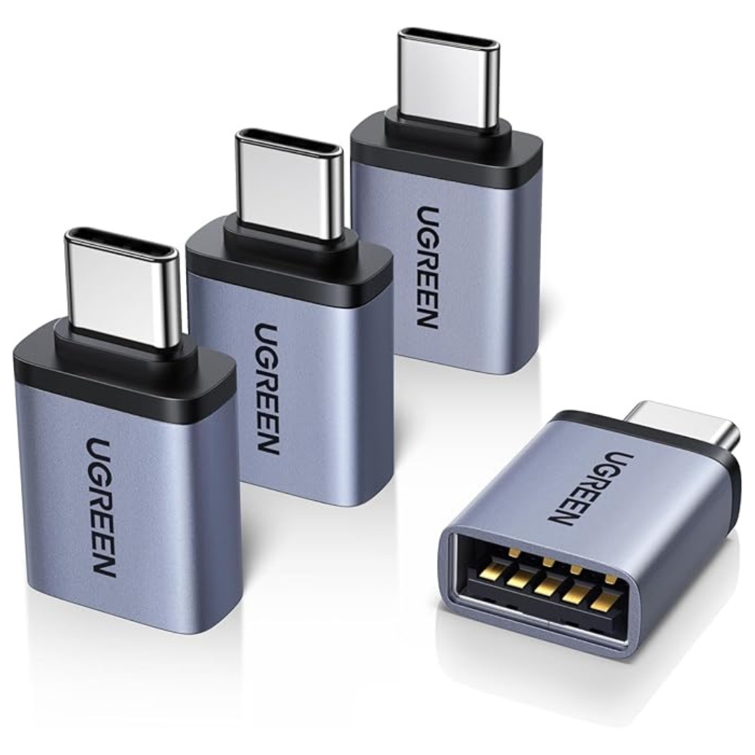 4-Pack 10Gbps USB 3.2 USB-A Female to USB-C Male OTG Adapters