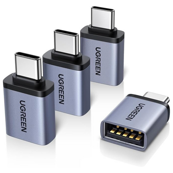 4-Pack 10Gbps USB 3.2 USB-A Female to USB-C Male OTG Adapters