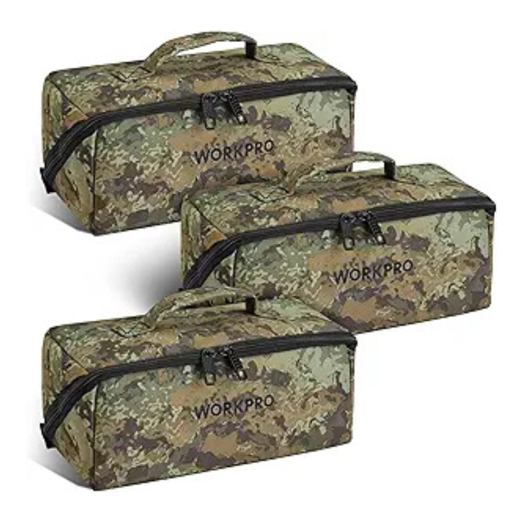 3-Pack 10" Utility Wide Mouth Heavy Duty Tool Storage Bag w/ Zipper