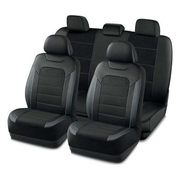 Premium Leather & Air Mesh Sports Seat Covers Full Set