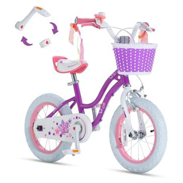 16" RoyalBaby EZ Stargirl Girl's Bike With Handbrake & Coaster Brake