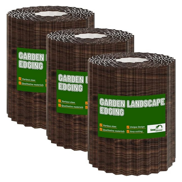 60ft SnugNiture 3 Rolls 8" x 20' Metal Garden Edging Border