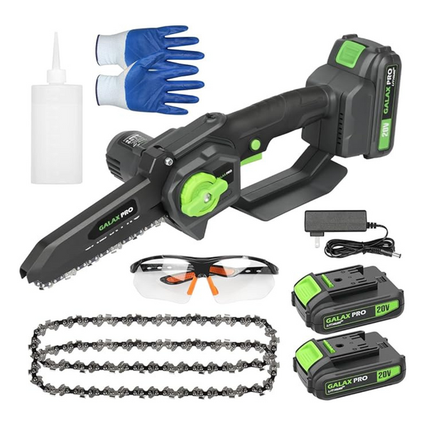 Galax Pro 6" Cordless Electric Handheld Chainsaw W/2 x Batteries