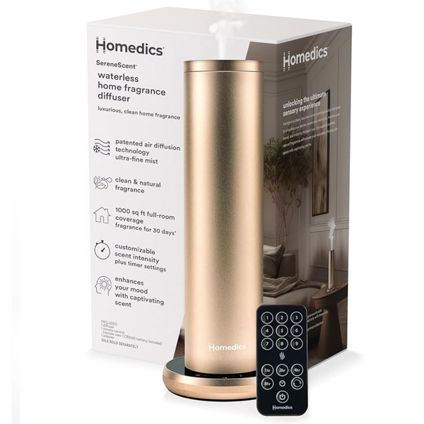 Homedics SereneScent Waterless Home Fragrance Diffuser (Champagne)