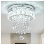 9.8" Small Flush Mount LED Crystal Chandelier