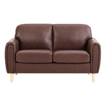 Serta Darby Transitional Stationary Loveseat (Brown Faux Leather)