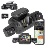 5-Channel 360 deg 4K UHD AI Front & Rear Dash Cam W/ 128G Card