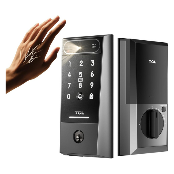 TCL AI Palm Vein Recognition Keyless Smart Door Lock W/ Built-in Doorbell
