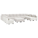 215.96" Armless 13-piece Linen U-Shaped Sectional Sofa