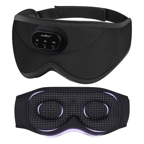 MUSICOZY 3D Bluetooth Sleep Mask with Headphones and Timer