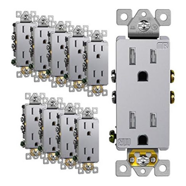 10-Pack Enerlites Elite 15A 125V Receptacle Outlet