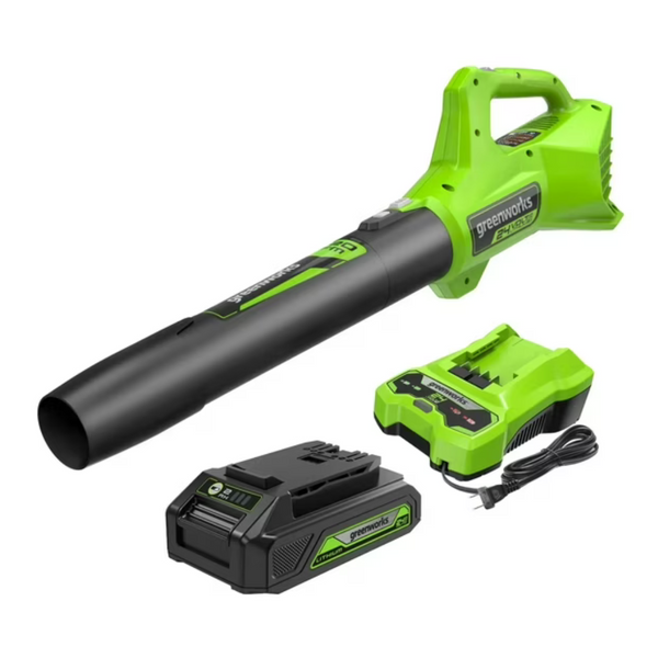 Greenworks 24V 320CFM Cordless Leaf Blower with Battery & Charger