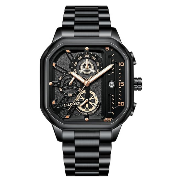 Liluoke Men's Black Quartz Wrist Watche (LK9005G-01B)