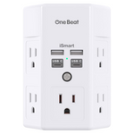 Wall Outlet Extender Surge Protector with 5-Outlets 4-USB Ports