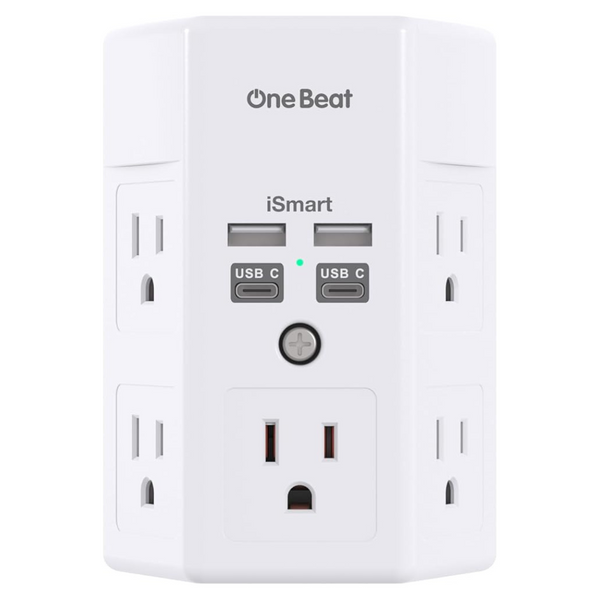 Wall Outlet Extender Surge Protector with 5-Outlets 4-USB Ports