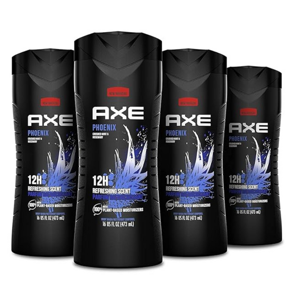 4-Pack 16oz AXE Phoenix Crushed Mint & Rosemary Men's Body Wash