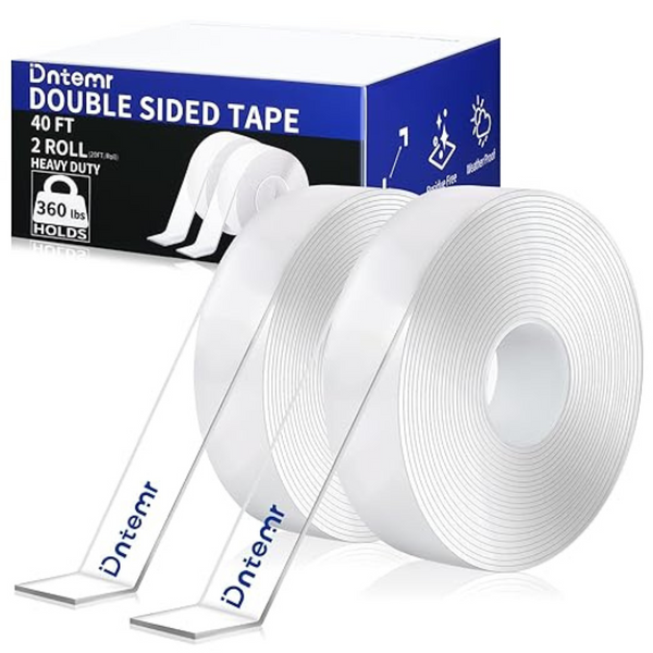 2 Rolls 3M Heavy Duty Double Sided 120" x 1.18" Removable Nano Tape