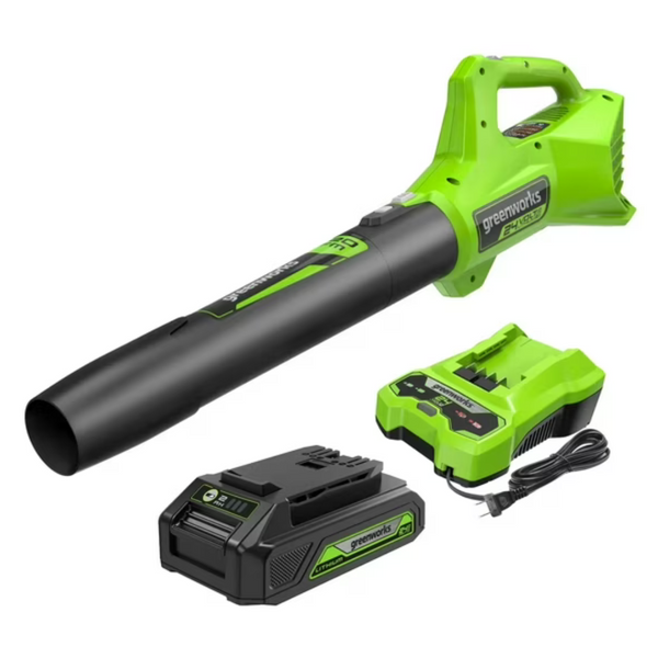 Greenworks 24V Cordless Axial Blower With 2Ah USB Battery & Charger