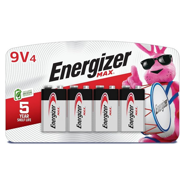 4-Pack Energizer MAX 9V Alkaline Batteries