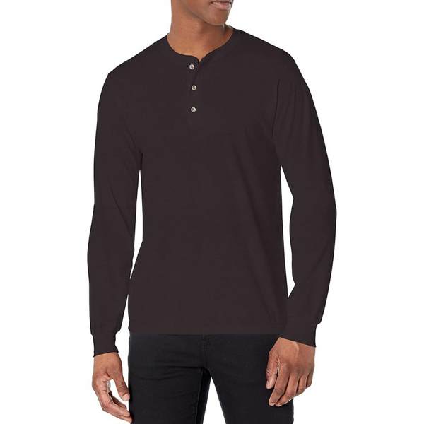 Hanes Originals Men's Tri-Blend Long Sleeve Henley T-Shirt (Various Size)