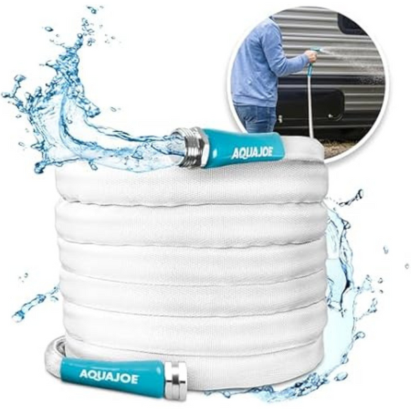 Aqua Joe 50ft Expandable RV Hose w/Flexible Fiber Jacket