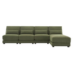 Polibi 120" Square Arm Fabric L-Shaped Sofa