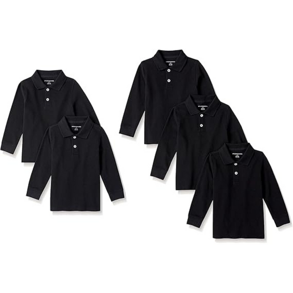 5-Pack Amazon Essentials Boys Pique Polo Shirt