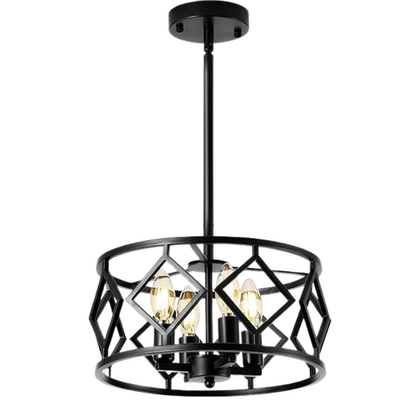 4-Lights Geometric Metal Modern Chandelier (12.6")