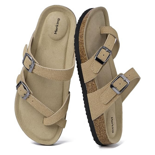 Women's Open Toe Adjustable Slip On Slippers