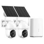 2-Pack Outdoor Wireless Solar Security Cameras W/ 360º Panoramic View
