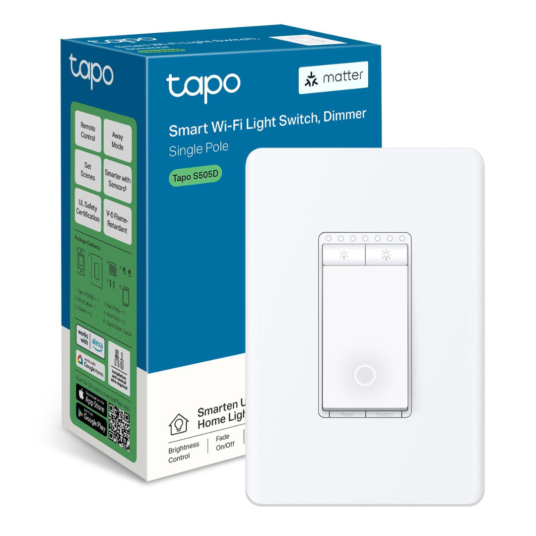2-Pack TP-Link's Tapo S505D 1st Matter Smart Dimmer Voice Control Switch