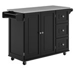 Dolly Madison Mobile Kitchen Island Cart W/ Stainless Steel Top