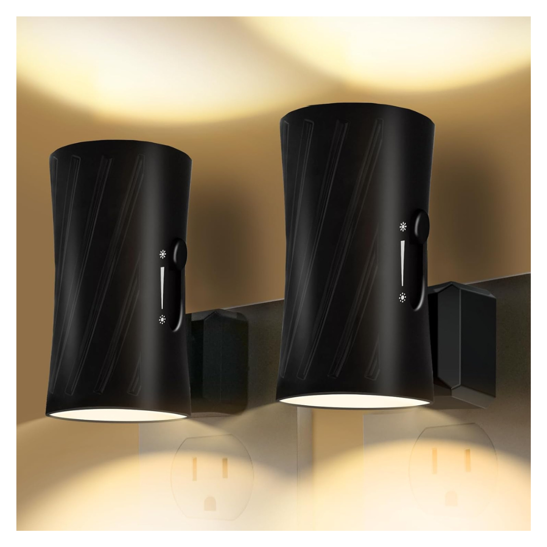 2-Pack KKUP2U Plug-In LED Night Lights With Sensor