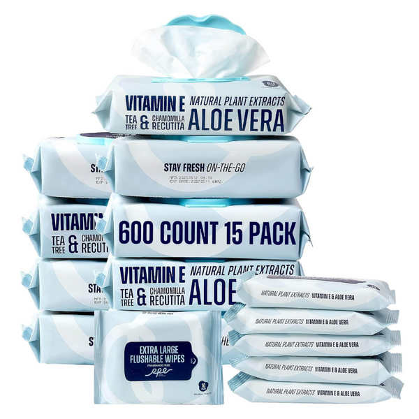 600-Count Flushable Wet Wipes
