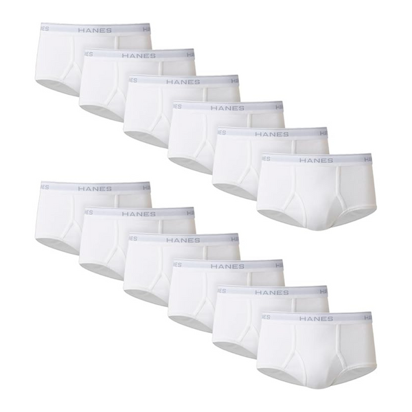 12-Pack Hanes Mens Moisture-Wicking Tagless Briefs