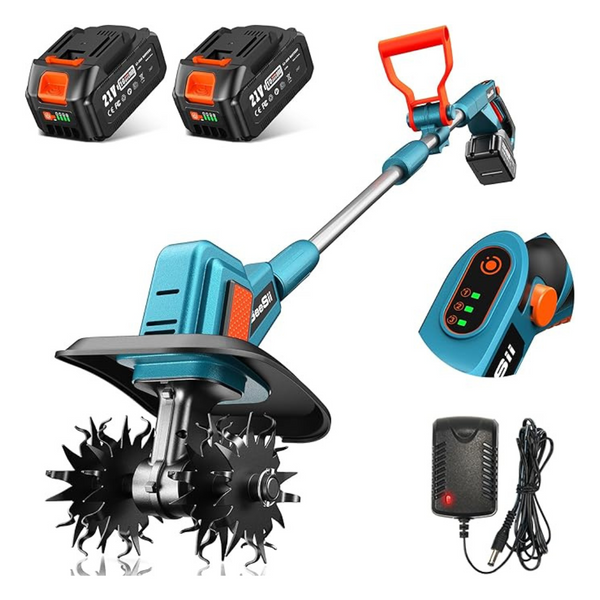 300 RPM Rototiller Cordless Electric Tiller with 8000mAh Battery