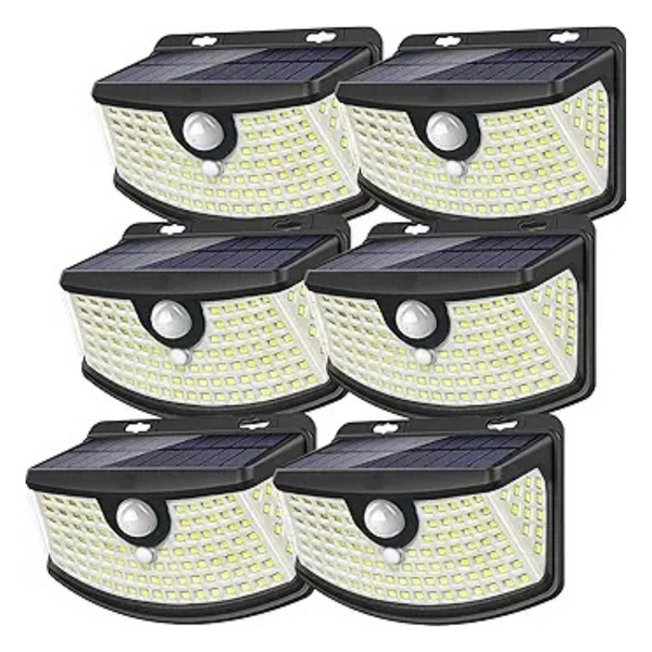6-Pack 120-LED Solar Motion Sensor Lights with Light Reflector