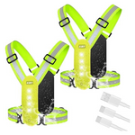 2-Piece Rechargeable Adjustable LED Running Vest