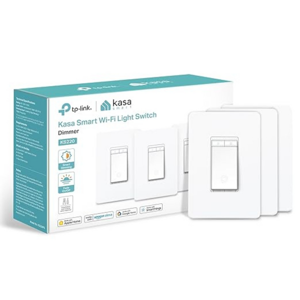 3-Count Kasa Apple HomeKit Smart Wi-Fi Dimmer Switch (KS220P3)