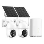 2-Pack Outdoor Wireless Solar Security Cameras w/ 360 deg. Panoramic View