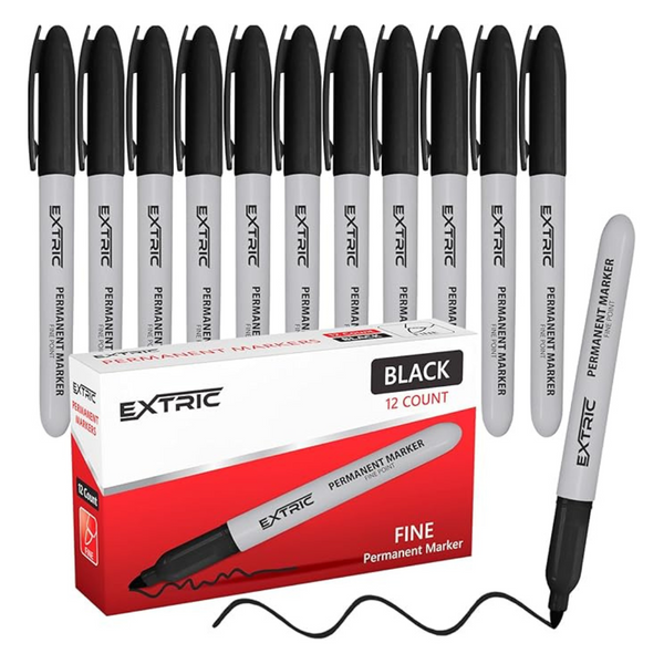 12-Pack Extric Fine Point Permanent Markers