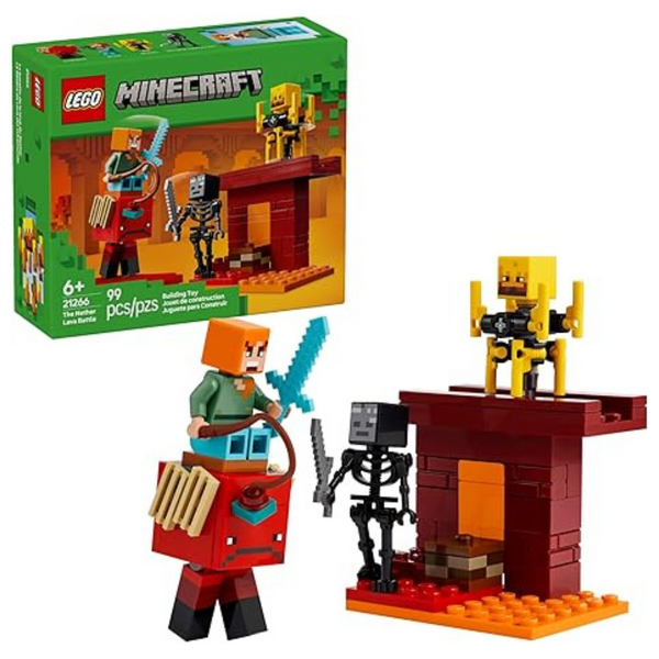99-Piece LEGO Minecraft: The Nether Lava Battle Building Set