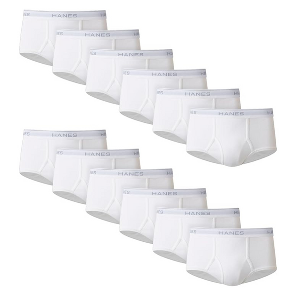 Hanes Men’s Tagless White Briefs With ComfortFlex Waistband (12 Pack)