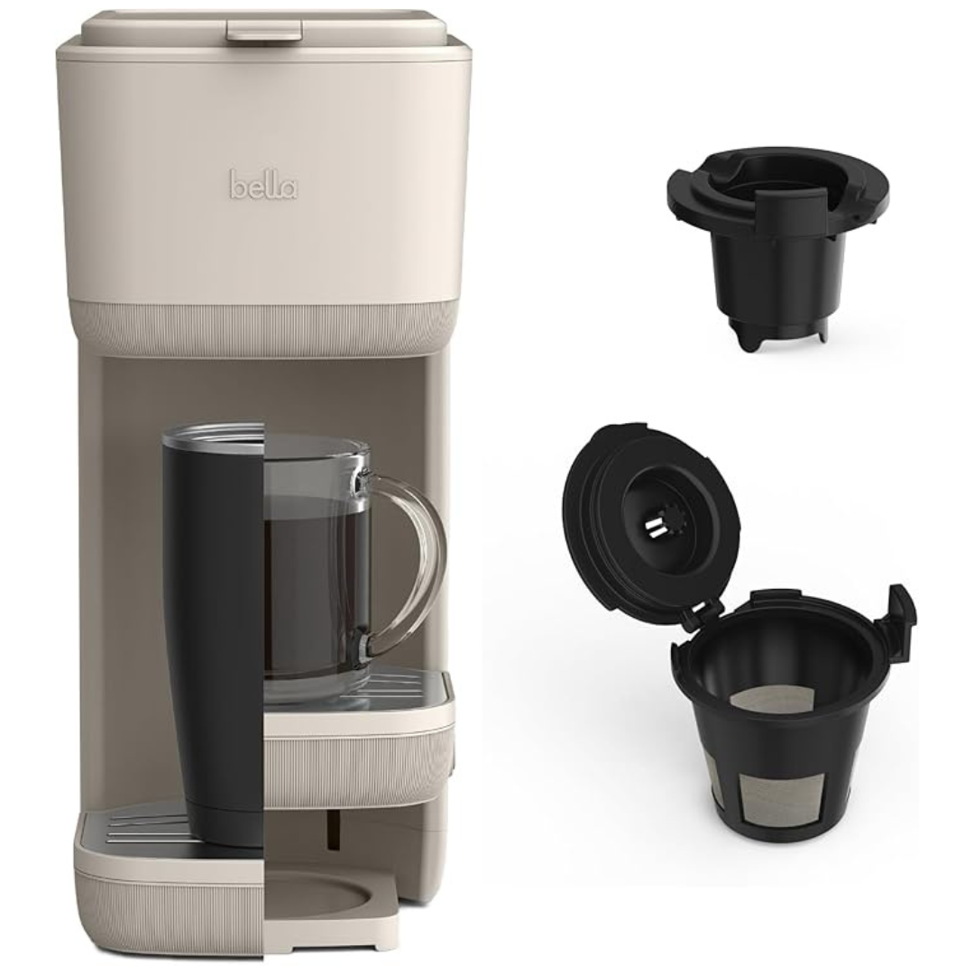 BELLA Single Serve K-Cup And Ground Coffee Maker (Oatmilk)