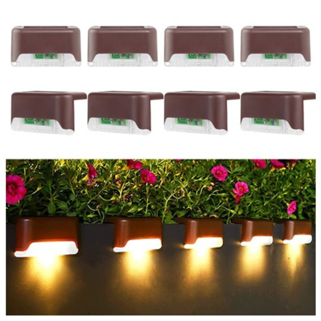 8-Pack Solar LED Deck & Step Lights (3 Colors)