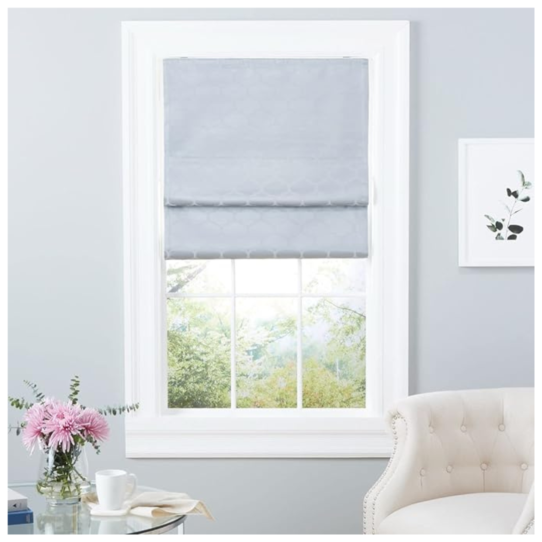 23"x 64" Montague Trellis Total Blackout Roman Shade