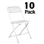 10-Pack Chivari Steel-Poly Folding Chairs (White)